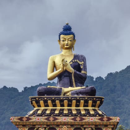 The tall Gautama Buddha statue at Buddha Park, Ravangla