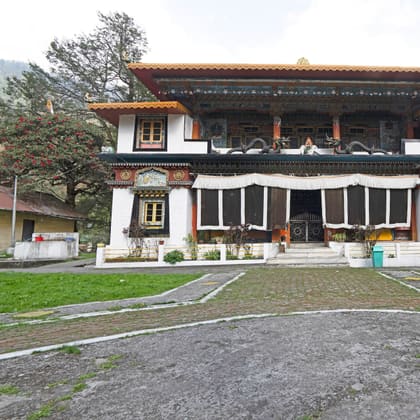 Prayer hall of Lachung Monastery in North Sikkim